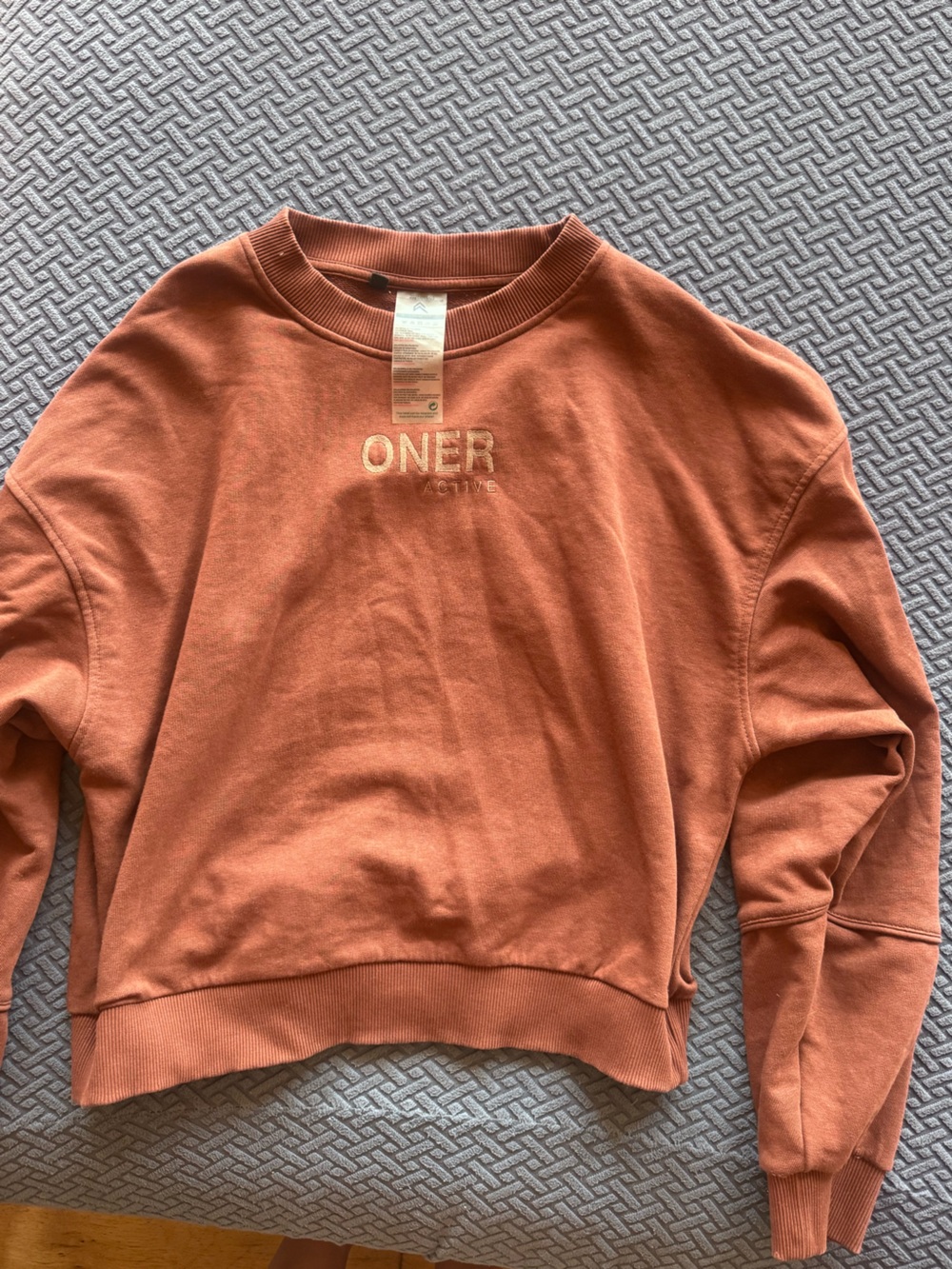 Oner Active Rust Embroidered Logo cropped Sweatshirt